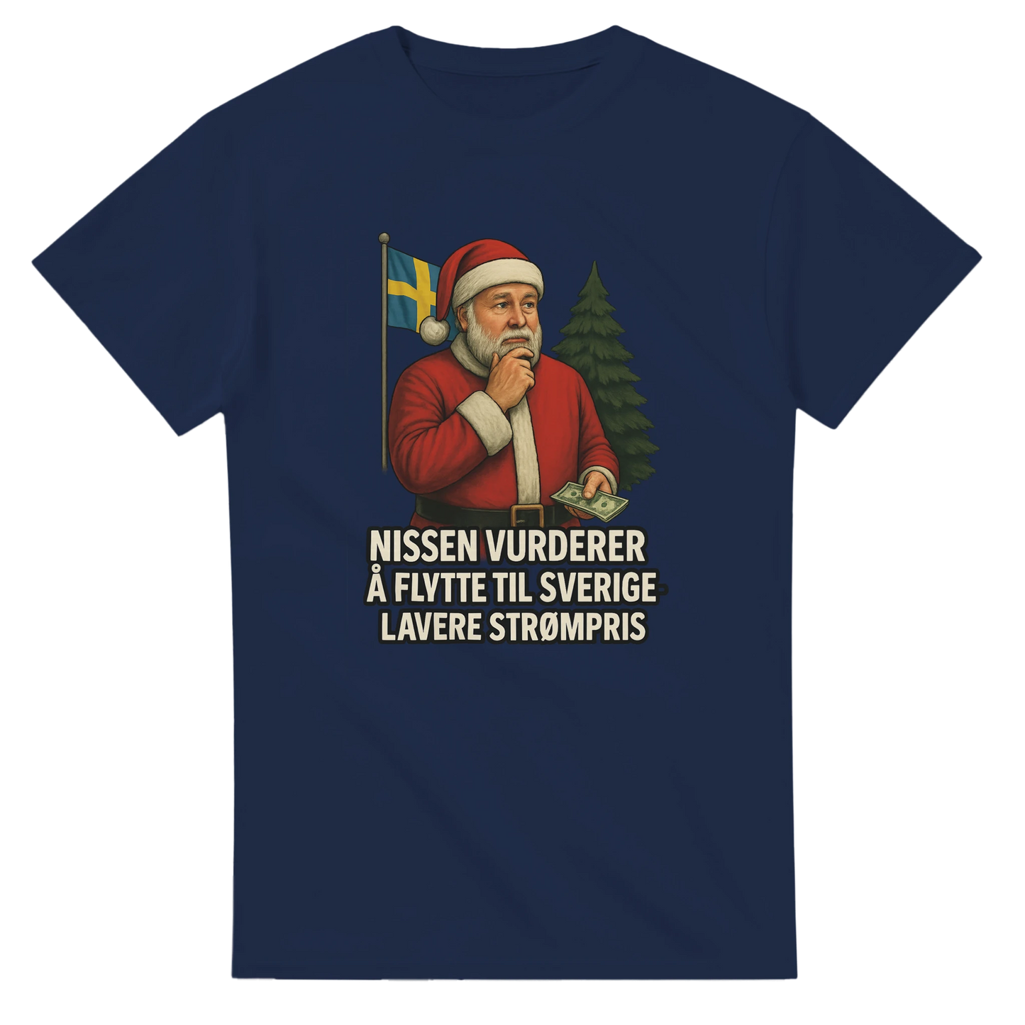 Nissen flytter til Sverige -Morsom Tekstprint - Norsk design