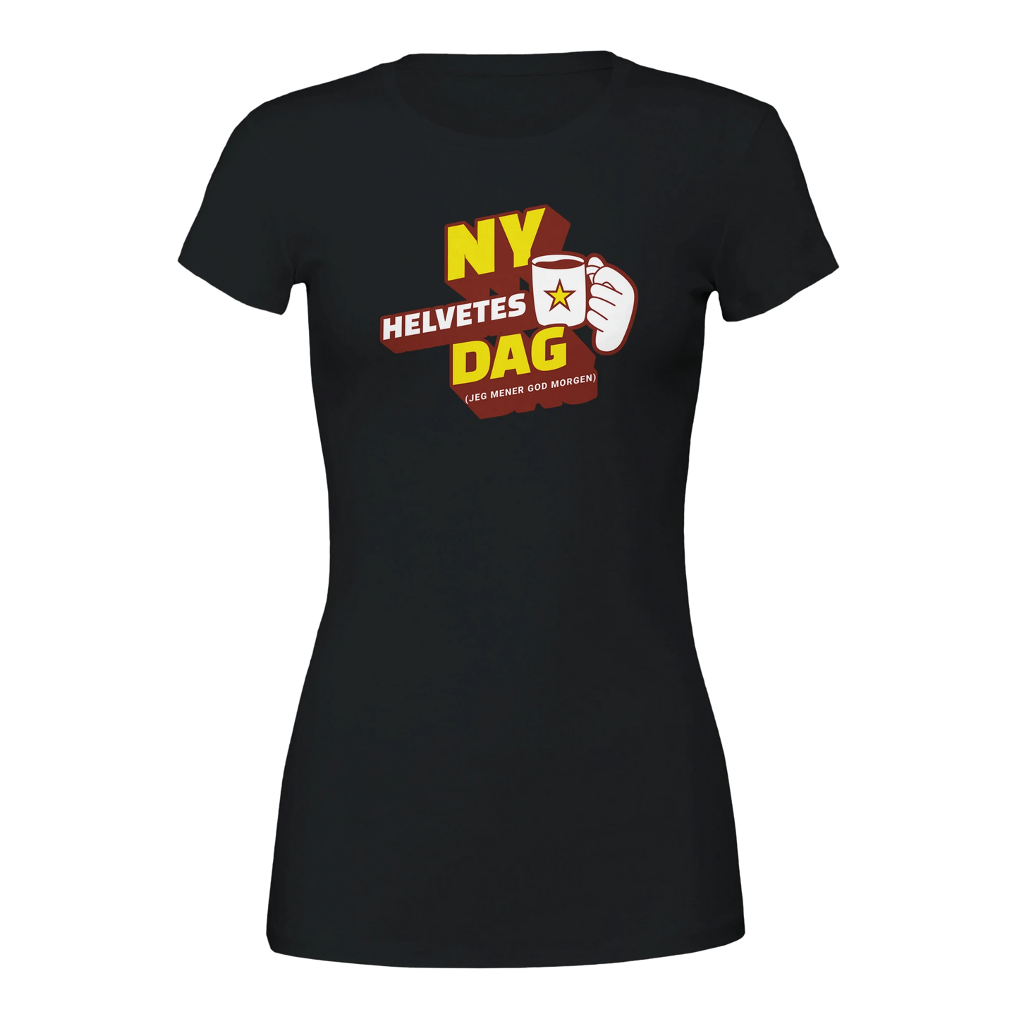 Ny Helvetes Dag -Morsom Tekstprint - Norsk design