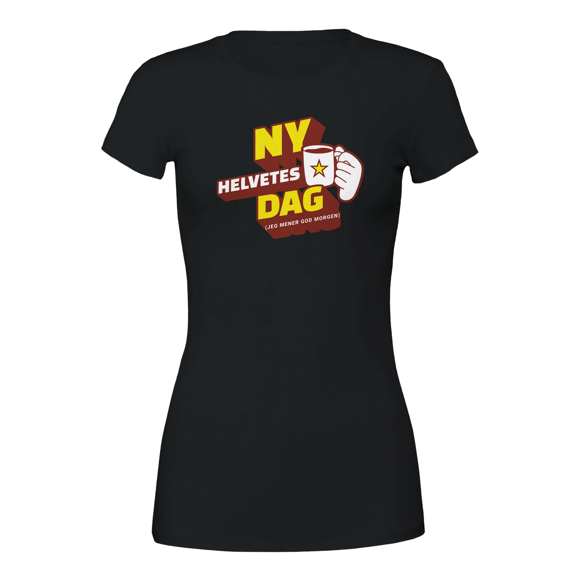 Ny Helvetes Dag -Morsom Tekstprint - Norsk design