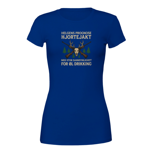 Helgens Prognose Hjortejakt -Morsom Tekstprint - Norsk design