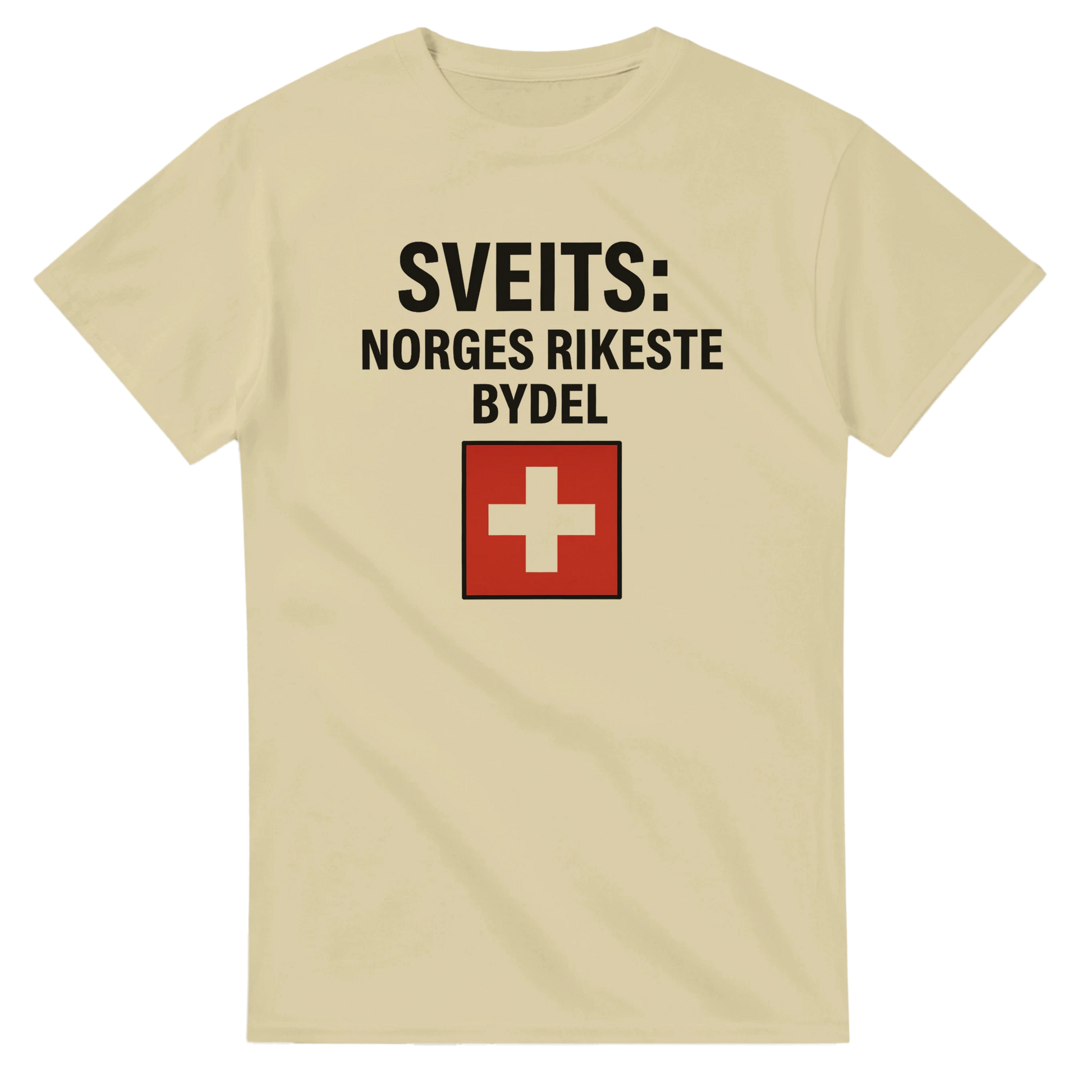 Sveits: Norges Rikeste Bydel -Morsom Tekstprint - Norsk design
