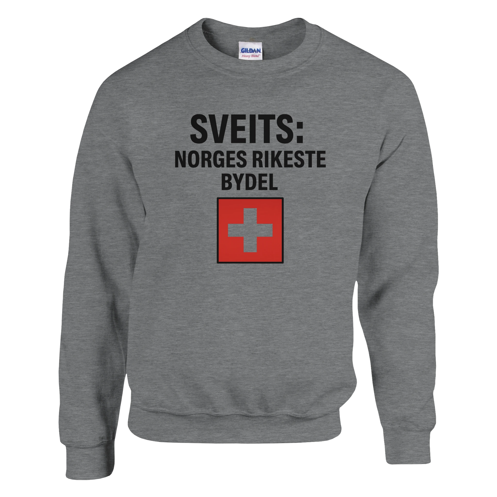 Sveits: Norges Rikeste Bydel -Morsom Tekstprint - Norsk design