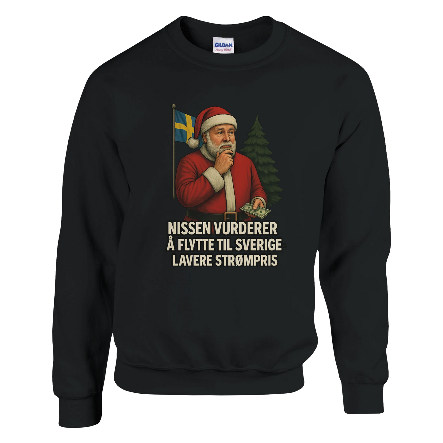 Nissen flytter til Sverige -Morsom Tekstprint - Norsk design