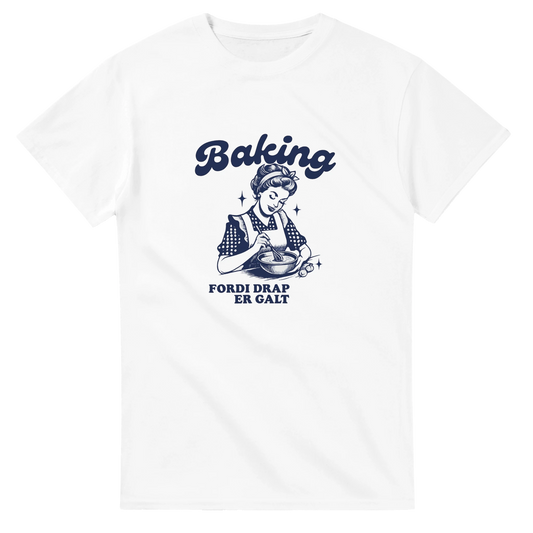 Baking Fordi Drap Er Galt -Morsom Tekstprint - Norsk design