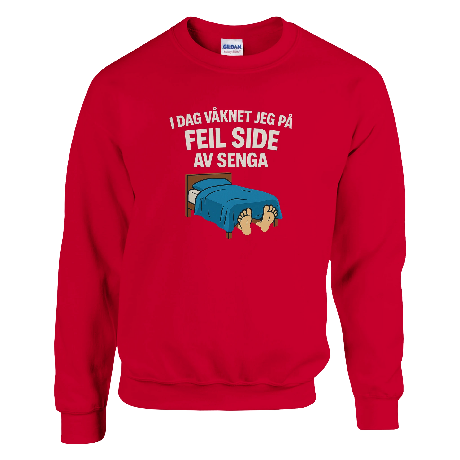 Feil Side Av Senga -Morsom Tekstprint - Norsk design