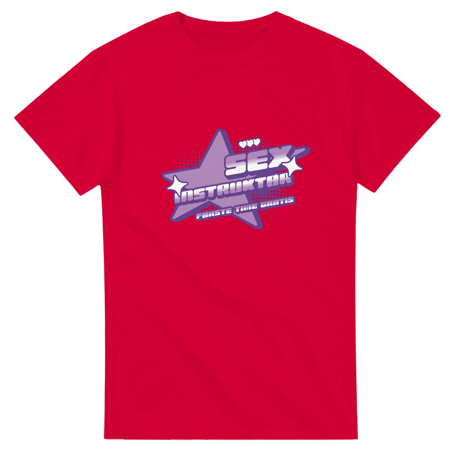 Sex Instruktør Første Time Gratis -Morsom Tekstprint - Norsk design