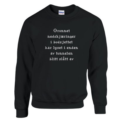 Nedskjæring i budsjettet -Morsom Tekstprint - Norsk design