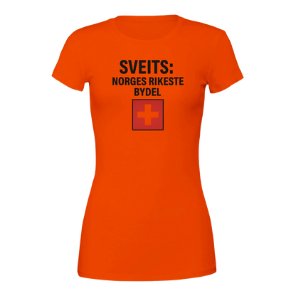 Sveits: Norges Rikeste Bydel -Morsom Tekstprint - Norsk design