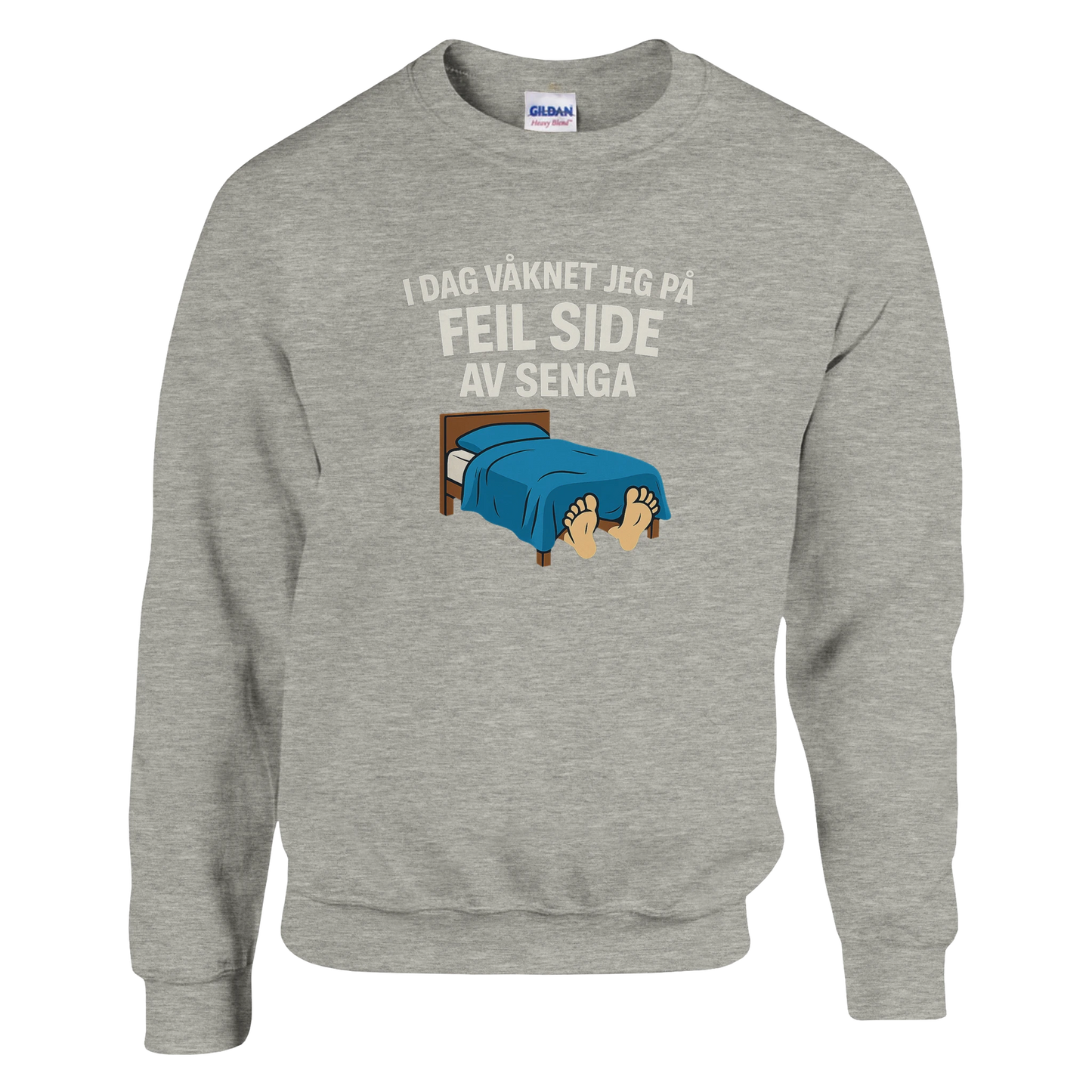 Feil Side Av Senga -Morsom Tekstprint - Norsk design