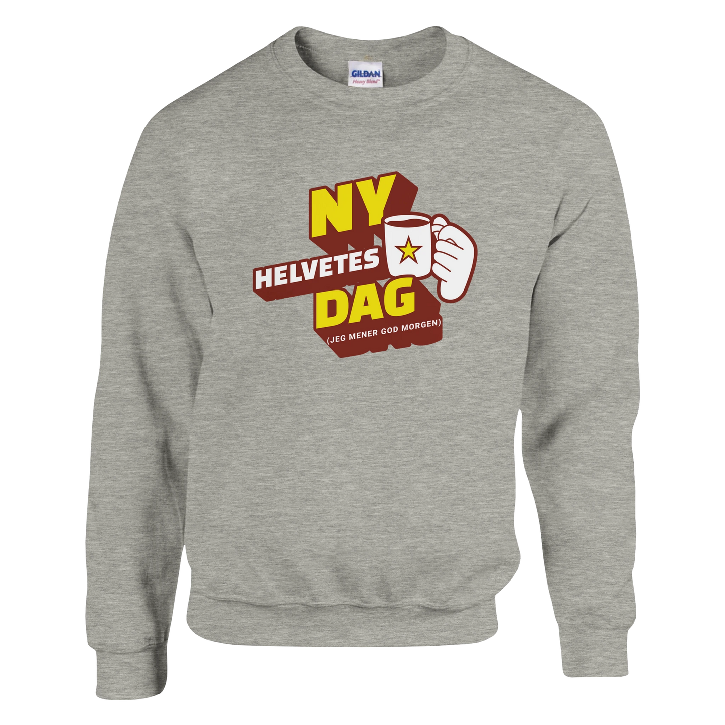 Ny Helvetes Dag -Morsom Tekstprint - Norsk design