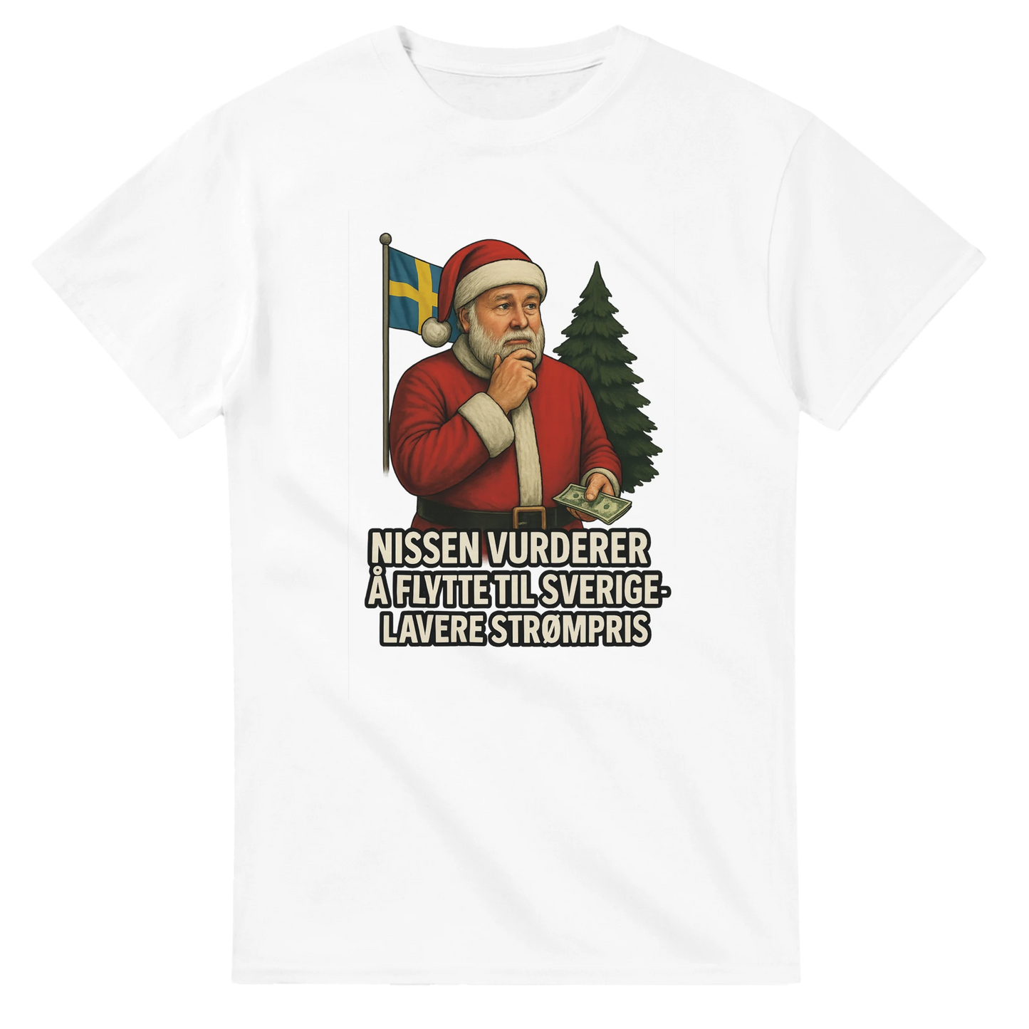 Nissen flytter til Sverige -Morsom Tekstprint - Norsk design