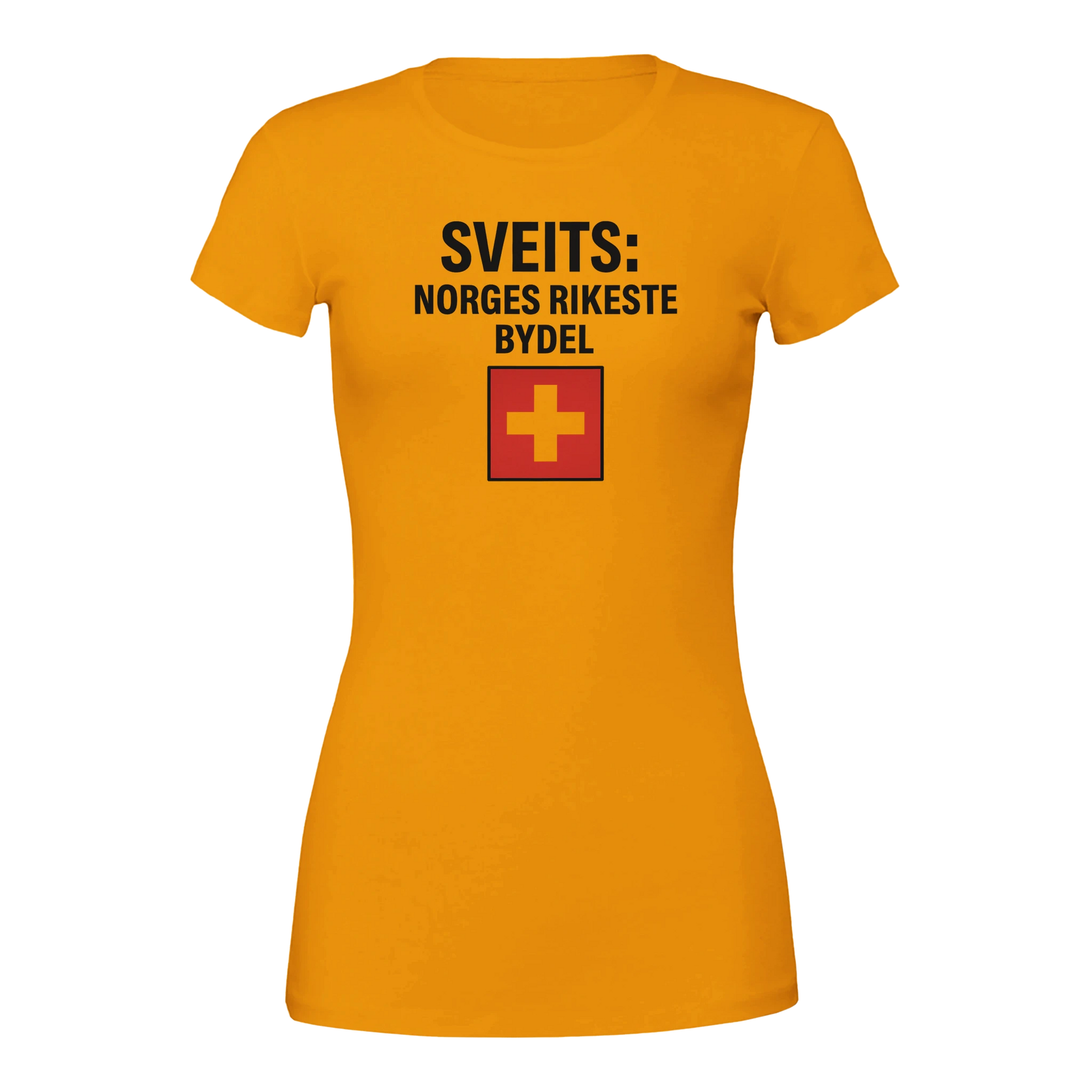 Sveits: Norges Rikeste Bydel -Morsom Tekstprint - Norsk design