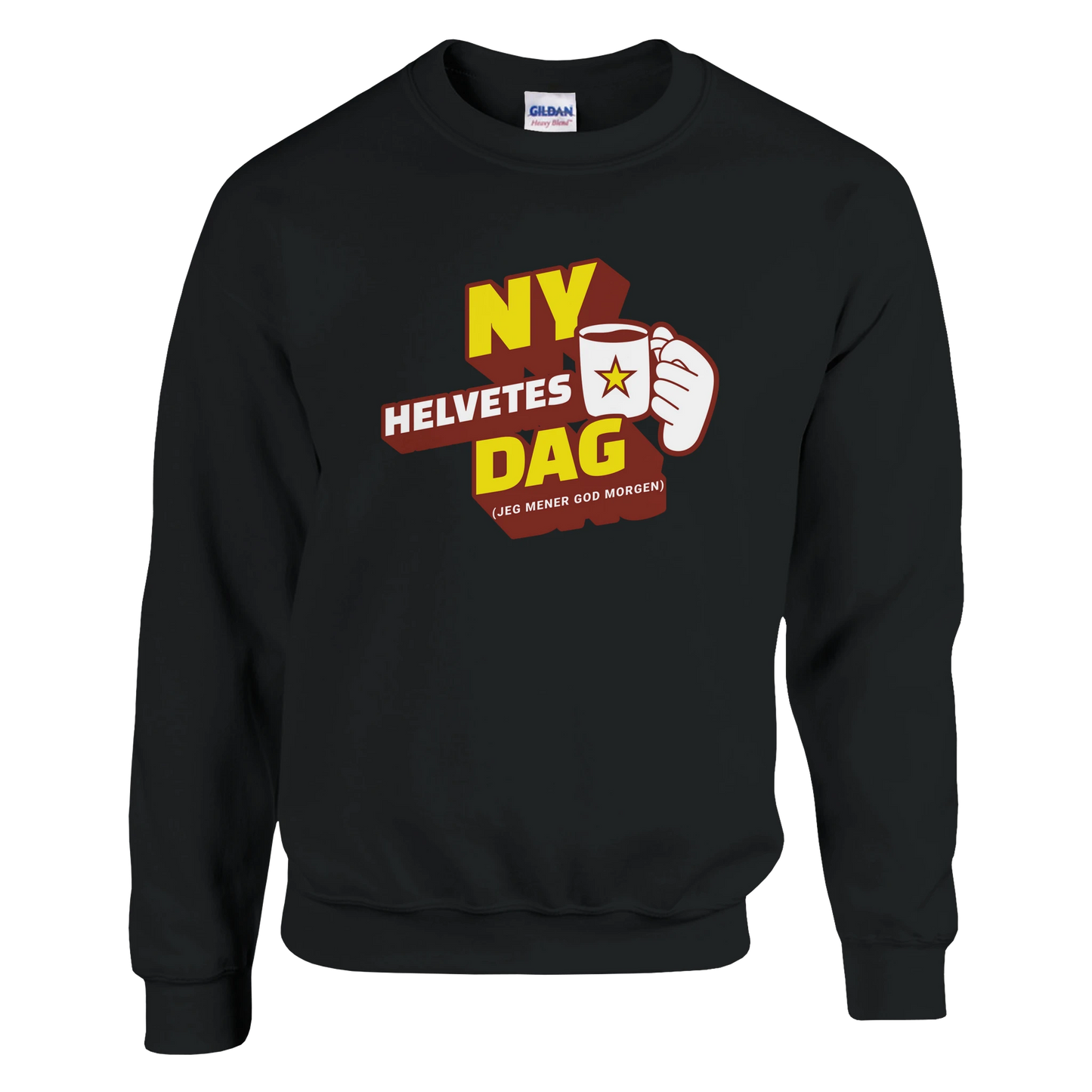 Ny Helvetes Dag -Morsom Tekstprint - Norsk design