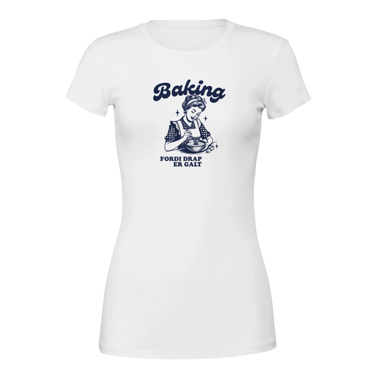 Baking Fordi Drap Er Galt -Morsom Tekstprint - Norsk design