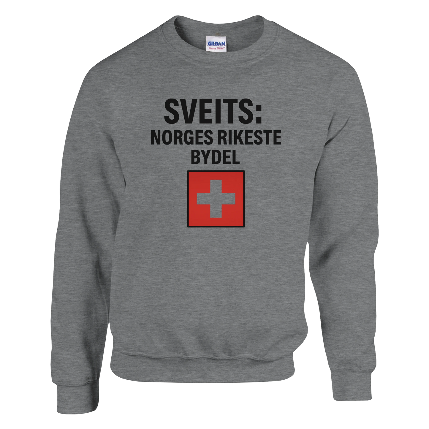 Sveits: Norges Rikeste Bydel -Morsom Tekstprint - Norsk design